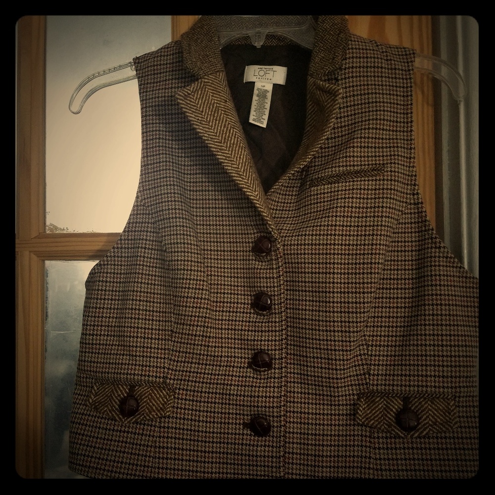 Brown checkered vest